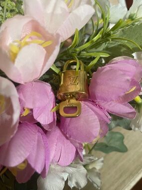 Louis Vuitton #319 Gold-tone Padlock Charm with LV Monogram